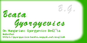 beata gyorgyevics business card